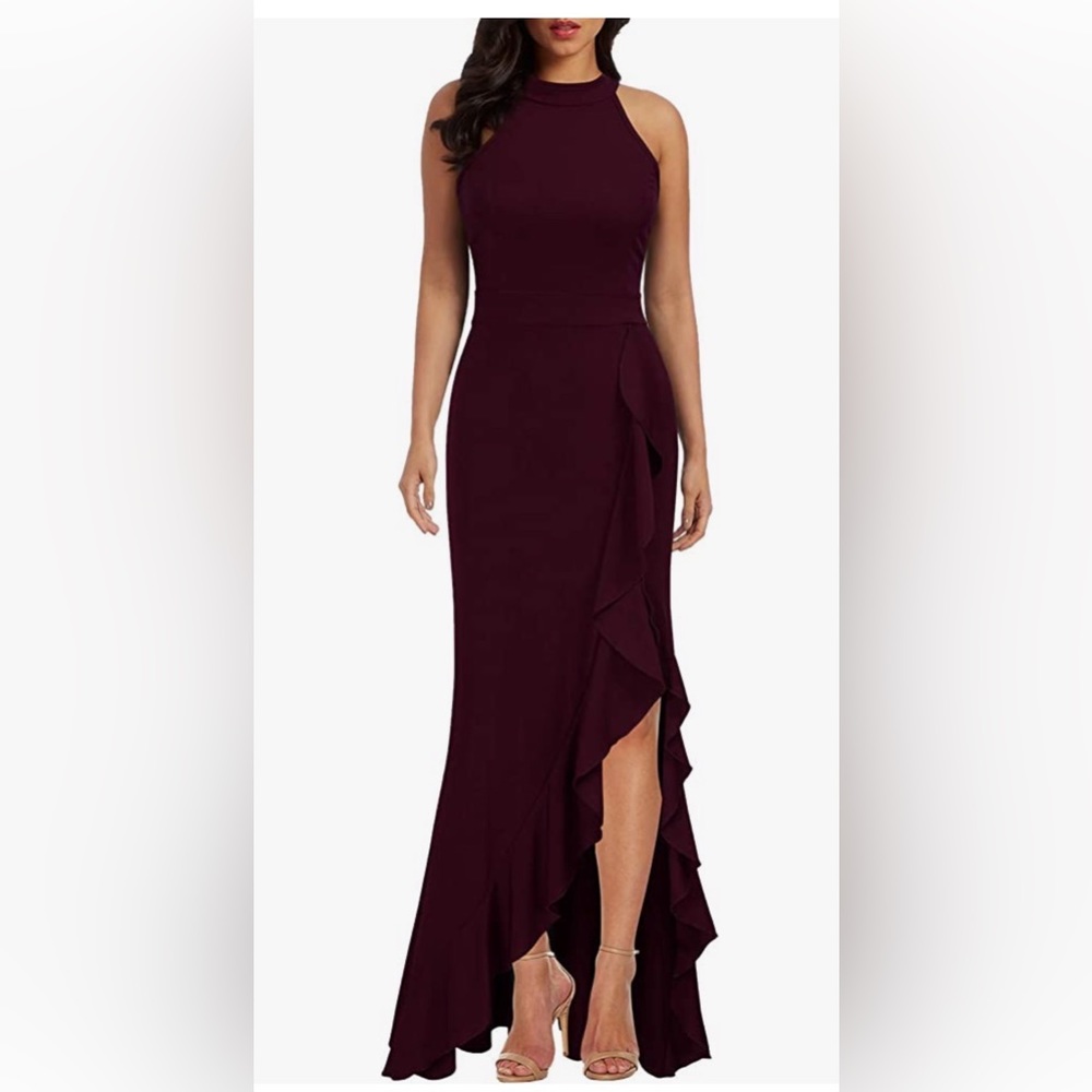 Burgundy Dress Size Small, Long Cocktail Dress, Holiday Dress, Christmas Dress